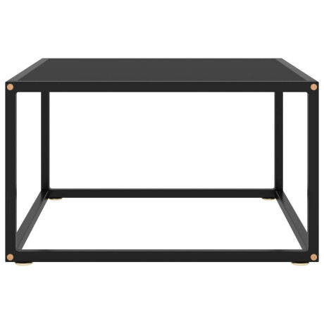 vidaXL Salontafel met zwart glas 60x60x35 cm zwart afbeelding2 - 1