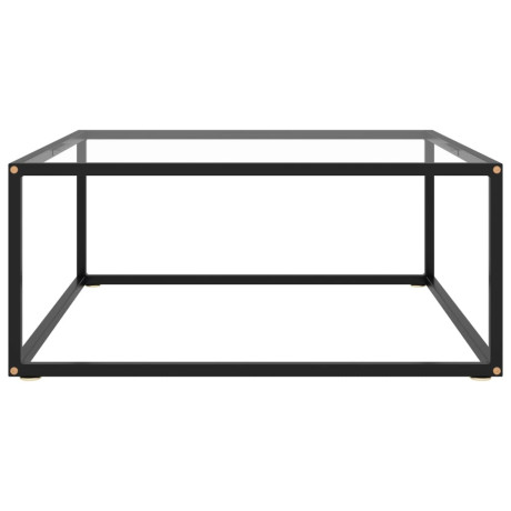 vidaXL Salontafel met gehard glas 80x80x35 cm zwart afbeelding2 - 1