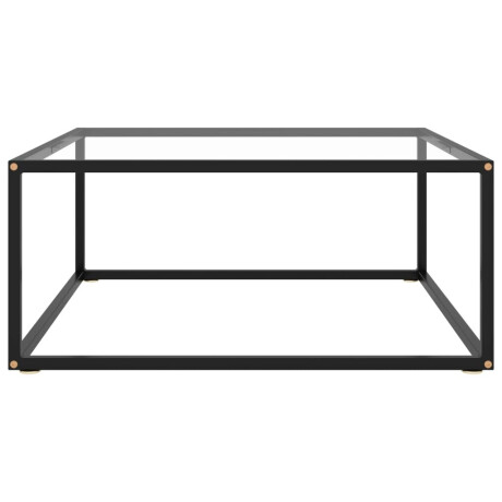 vidaXL Salontafel met gehard glas 80x80x35 cm zwart afbeelding2 - 1