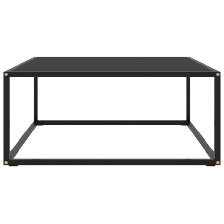 vidaXL Salontafel met zwart glas 80x80x35 cm zwart afbeelding2 - 1