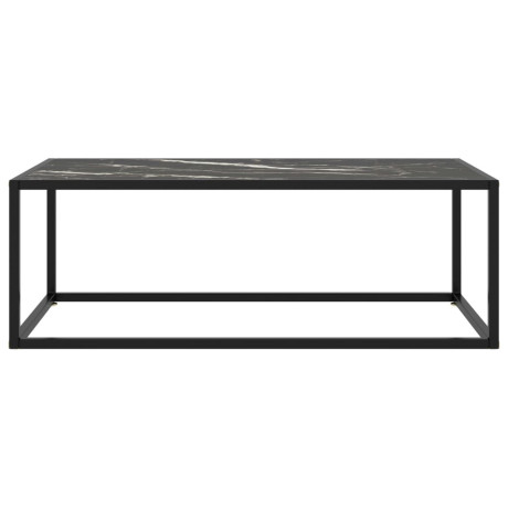 vidaXL Salontafel met zwart marmerglas 100x50x35 cm zwart afbeelding2 - 1