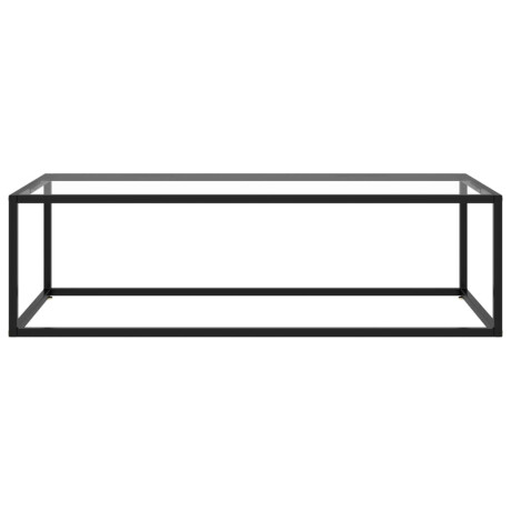 vidaXL Salontafel met gehard glas 120x50x35 cm zwart afbeelding2 - 1