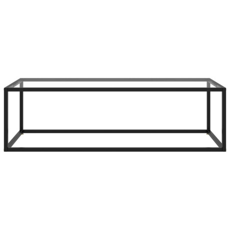 vidaXL Salontafel met gehard glas 120x50x35 cm zwart afbeelding2 - 1