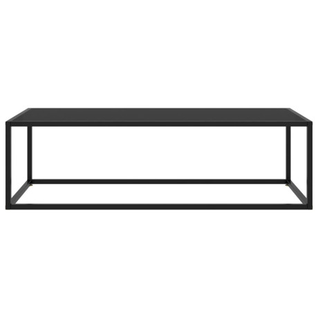 vidaXL Salontafel met zwart glas 120x50x35 cm zwart afbeelding2 - 1