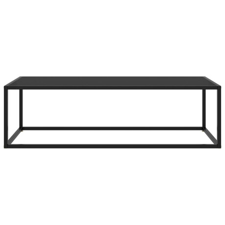 vidaXL Salontafel met zwart glas 120x50x35 cm zwart afbeelding2 - 1