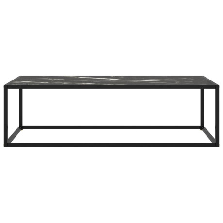 vidaXL Salontafel met zwart marmerglas 120x50x35 cm zwart afbeelding2 - 1