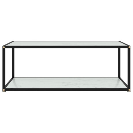 vidaXL Salontafel 100x50x35 cm gehard glas wit afbeelding2 - 1