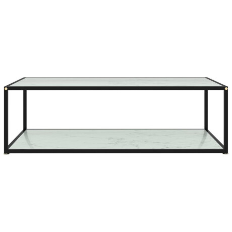 vidaXL Salontafel 120x60x35 cm gehard glas wit afbeelding2 - 1