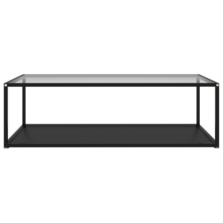 vidaXL Salontafel 120x60x35 cm gehard glas transparant en zwart afbeelding2 - 1