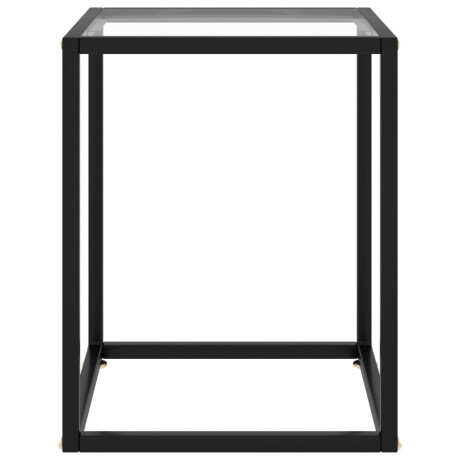 vidaXL Salontafel met gehard glas 40x40x50 cm zwart afbeelding2 - 1