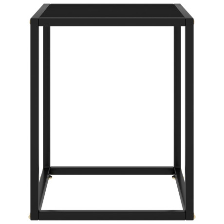 vidaXL Salontafel met zwart glas 40x40x50 cm zwart afbeelding2 - 1
