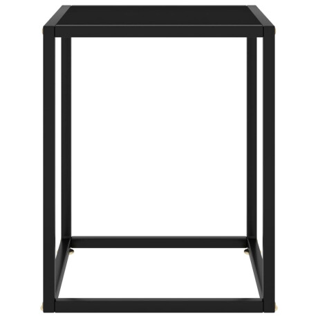 vidaXL Salontafel met zwart glas 40x40x50 cm zwart afbeelding2 - 1