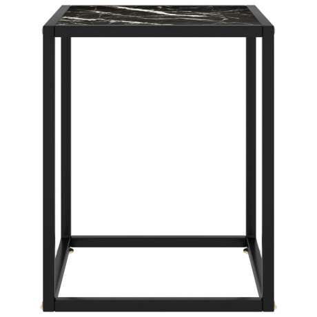 vidaXL Salontafel met zwart marmerglas 40x40x50 cm zwart afbeelding2 - 1