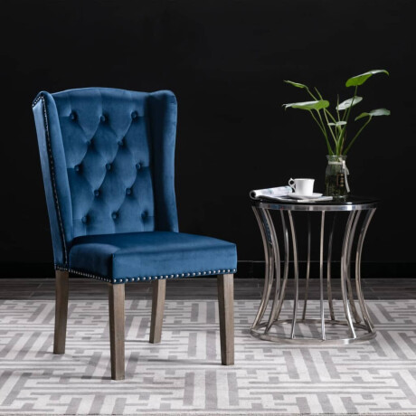 vidaXL Eetkamerstoelen 6 st fluweel blauw afbeelding2 - 1
