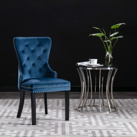 vidaXL Eetkamerstoelen 4 st fluweel blauw afbeelding2 - 1