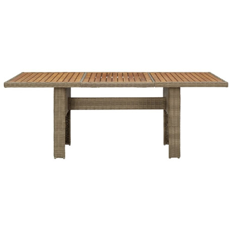 vidaXL Tuintafel 200x100x74 cm poly rattan bruin afbeelding2 - 1