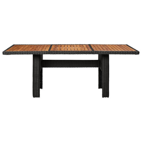 vidaXL Tuintafel 200x100x74 cm poly rattan zwart afbeelding2 - 1