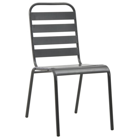 vidaXL Tuinstoelen 4 st gelat ontwerp staal donkergrijs afbeelding2 - 1