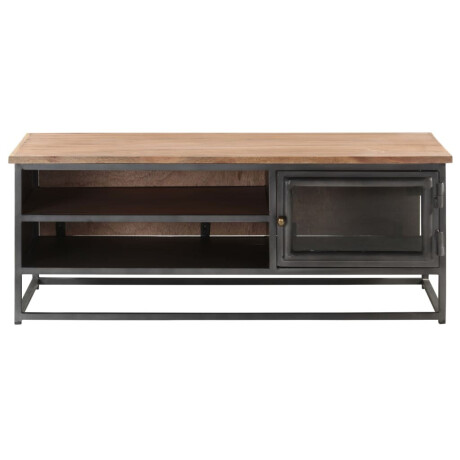 vidaXL Salontafel 90x50x35 cm massief acaciahout grijs afbeelding2 - 1