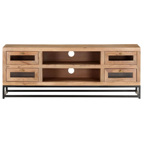 vidaXL Tv-meubel 110x30x40 cm massief acaciahout afbeelding2 - 1