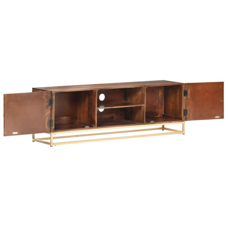 vidaXL Tv-meubel 124x29x45 cm massief mangohout afbeelding2 - 1