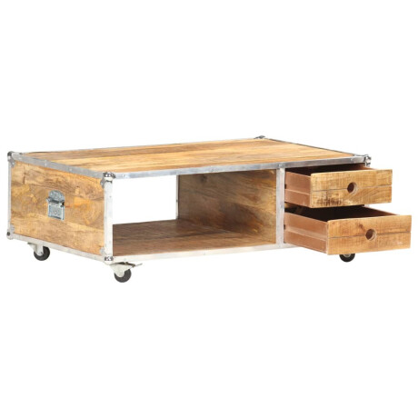 vidaXL Salontafel 89x59x33 cm massief ruw mangohout afbeelding2 - 1