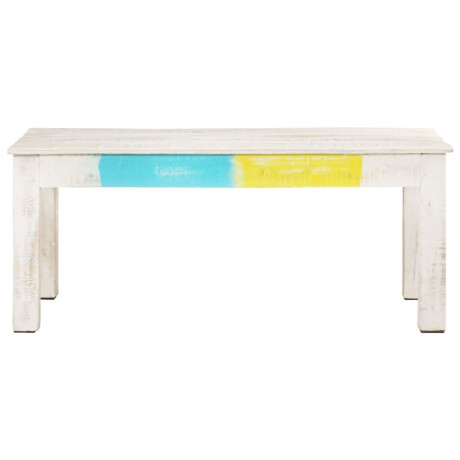 vidaXL Salontafel 110x60x45 cm massief mangohout wit afbeelding2 - 1