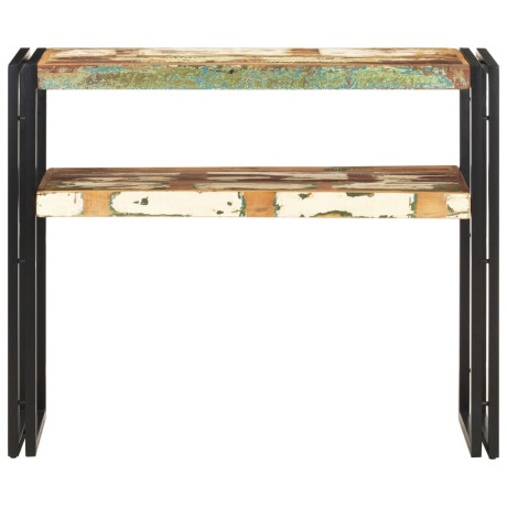vidaXL Wandtafel 90x30x75 cm massief gerecycled hout afbeelding2 - 1