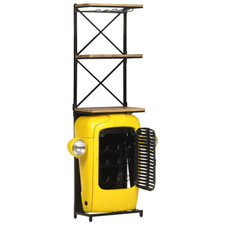 vidaXL Wijnkast tractor 49x31x172 cm massief mangohout geel afbeelding2 - 1