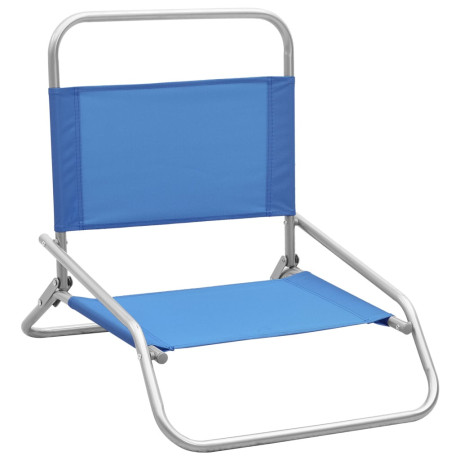 vidaXL Strandstoelen 2 st inklapbaar stof blauw afbeelding2 - 1