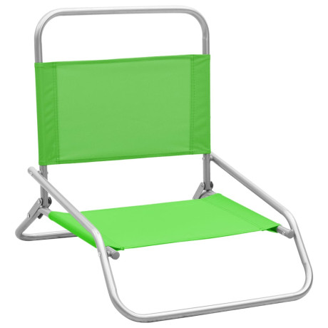vidaXL Strandstoelen 2 st inklapbaar stof groen afbeelding2 - 1