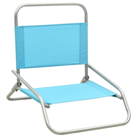 vidaXL Strandstoelen 2 st inklapbaar stof turquoise afbeelding2 - 1
