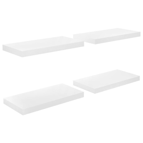 vidaXL Wandschappen zwevend 4 st 50x23x3,8 cm MDF hoogglans wit afbeelding2 - 1