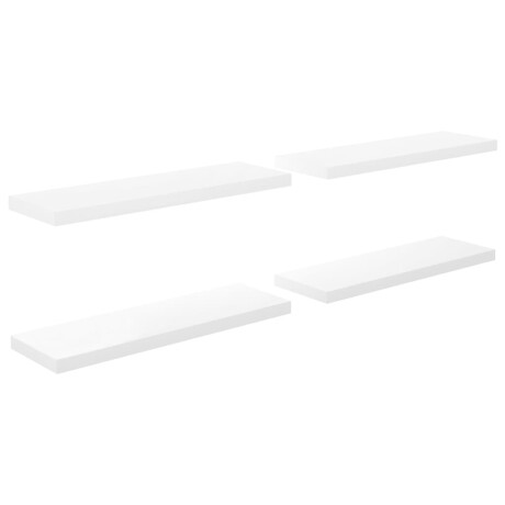 vidaXL Wandschappen zwevend 4 st 80x23,5x3,8 cm MDF hoogglans wit afbeelding2 - 1