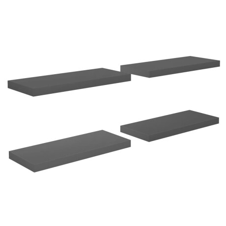 vidaXL Wandschappen zwevend 4 st 60x23,5x3,8 cm MDF hoogglans grijs afbeelding2 - 1