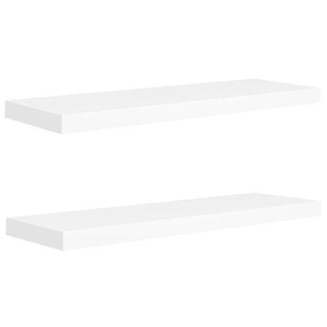 vidaXL Wandschappen zwevend 2 st 80x23,5x3,8 cm MDF wit afbeelding2 - 1