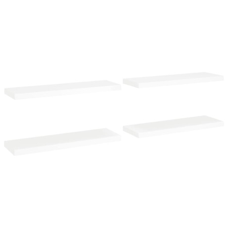 vidaXL Wandschappen zwevend 4 st 80x23,5x3,8 cm MDF wit afbeelding2 - 1