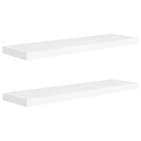 vidaXL Wandschappen zwevend 2 st 90x23,5x3,8 cm MDF wit afbeelding2 - 1