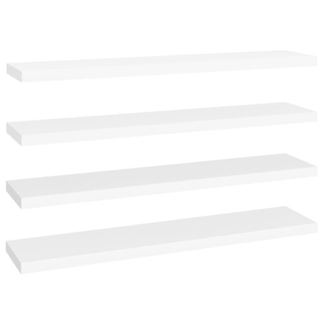 vidaXL Wandschappen zwevend 4 st 120x23,5x3,8 cm MDF wit afbeelding2 - 1