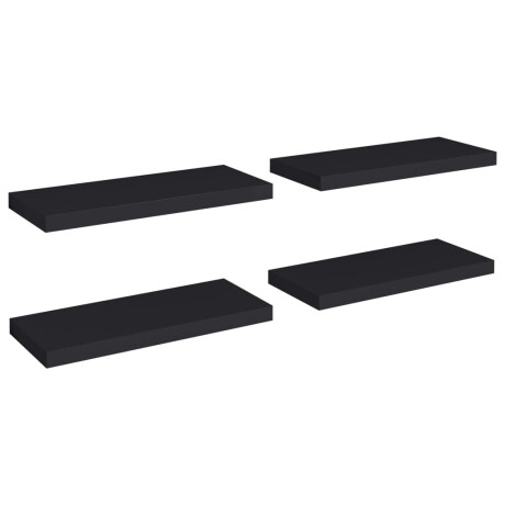 vidaXL Wandschappen zwevend 4 st 60x23,5x3,8 cm MDF zwart afbeelding2 - 1