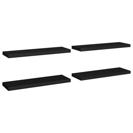 vidaXL Wandschappen zwevend 4 st 80x23,5x3,8 cm MDF zwart afbeelding2 - 1