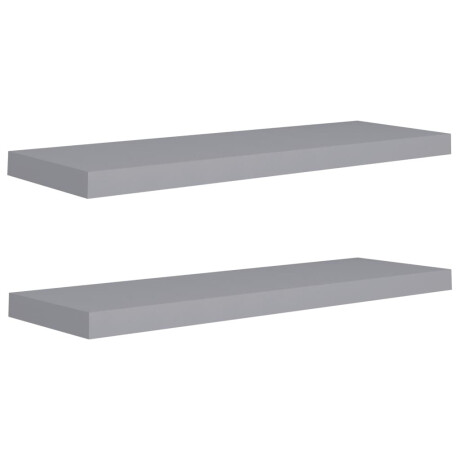 vidaXL Wandschappen zwevend 2 st 80x23,5x3,8 cm MDF grijs afbeelding2 - 1