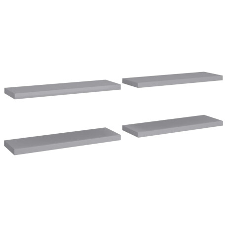 vidaXL Wandschappen zwevend 4 st 80x23,5x3,8 cm MDF grijs afbeelding2 - 1
