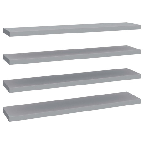 vidaXL Wandschappen zwevend 4 st 120x23,5x3,8 cm MDF grijs afbeelding2 - 1