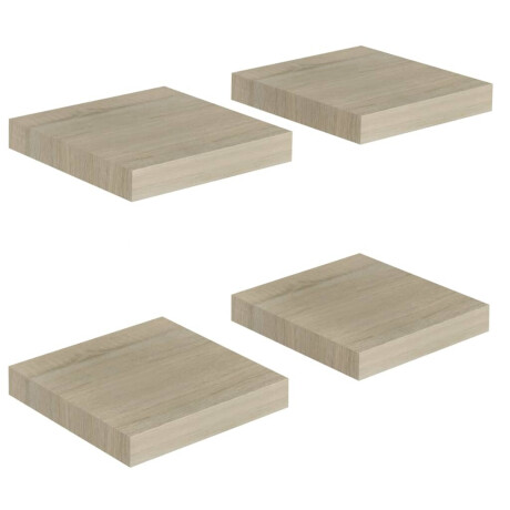 vidaXL Wandschappen zwevend 4 st 23x23,5x3,8 cm MDF eikenkleurig afbeelding2 - 1