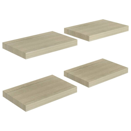 vidaXL Wandschappen zwevend 4 st 40x23x3,8 cm MDF eikenkleurig afbeelding2 - 1