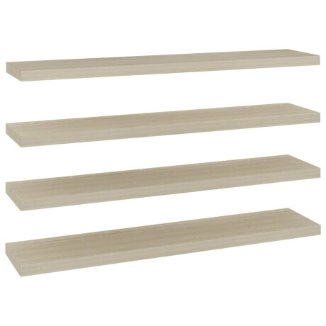 vidaXL Wandschappen zwevend 4 st 120x23,5x3,8 cm MDF eikenkleurig afbeelding2 - 1