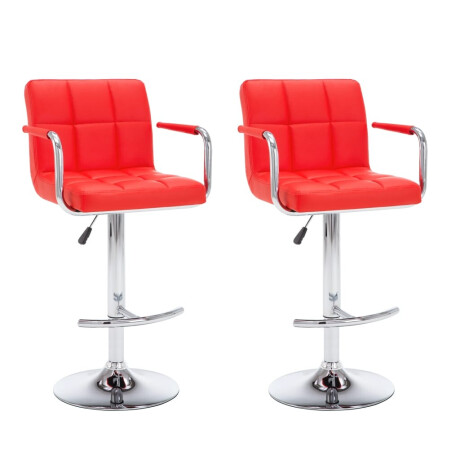 vidaXL Barstoelen 2 st kunstleer rood afbeelding2 - 1