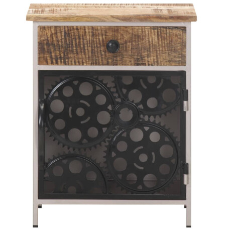 vidaXL Nachtkastje 40x30x50 cm ruw mangohout afbeelding2 - 1