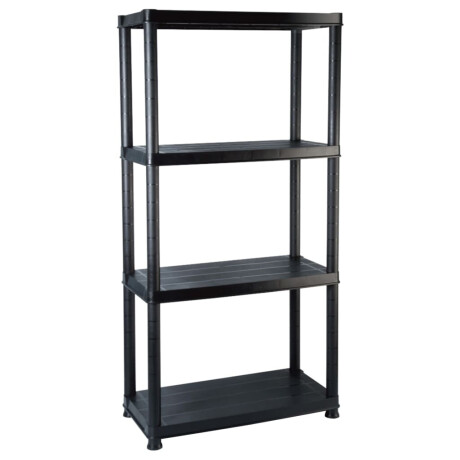 vidaXL Opbergrek 4-laags 61x30,5x130 cm kunststof zwart afbeelding2 - 1